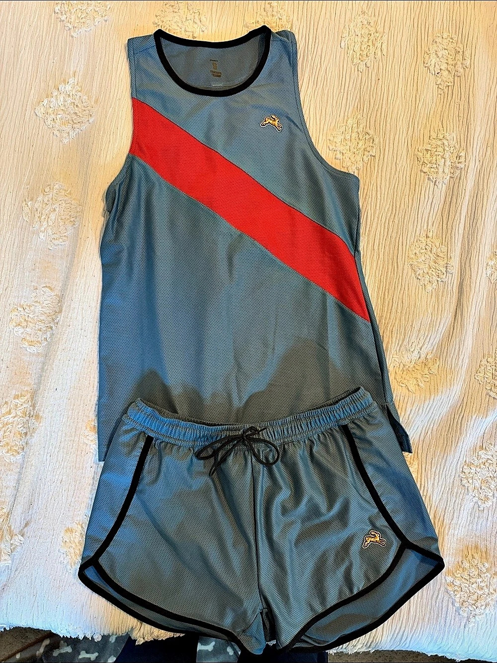 Tracksmith Van Cortlandt Singlet and Shorts Set Blue & Red women’s small